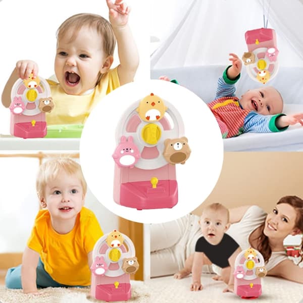 WOOPIE BABY Speldosa Karusell med Djur – Musikaliskt och Pedagogiskt Leksak - Rosa