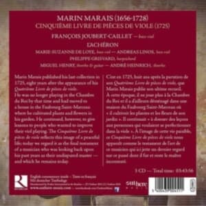 Marais Marin - Cinquieme Livre De Pieces De Viole (CD)