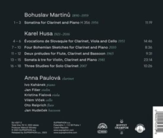 Husa Karel Martinu Bohuslav - Husa & Martinu: Music For Clarinet (CD)