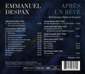Emmanuel Despax - Apres Un Reve - Belle Epoque – Nigh (CD)