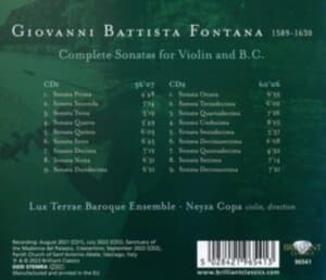 Fontana Giovanni Battista - Fontana: Complete Sonatas For Violi (CD)