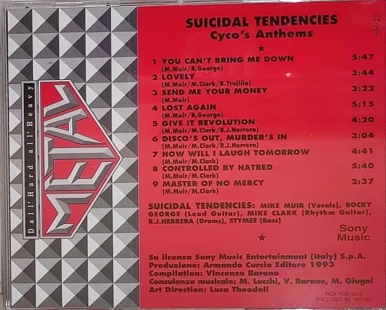 Suicidal Tendencies - Cyco's Anthems (CD)