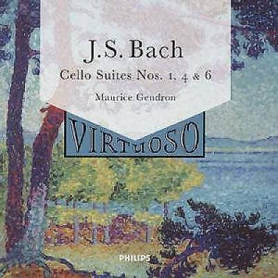 Maurice Gendron : Bach: Cello Suites Nos 1, 4 & 6 CD Pre-Owned
