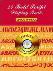 24 Bold Script Display Fonts CD Rom by Dover (CD-ROM) Pre-Owned