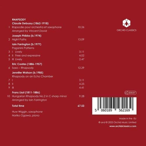 Claude Debussy : Huw Wiggin/Noriko Ogawa: Rhapsody CD (2023) Pre-Owned