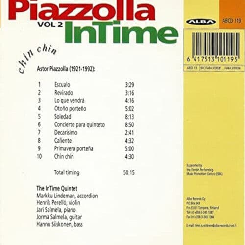 Astor Piazzolla : InTime: Piazzolla: Chin Chin - Volume 2 CD (2019)