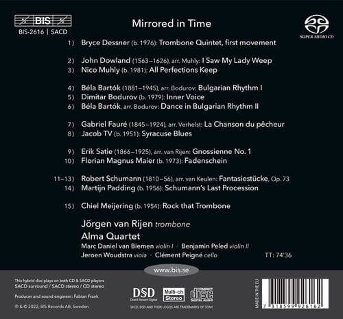 Jörgen Van Rijen : Jörgen Van Rijen/Alma Quartet: Mirrored in Time CD (2023)