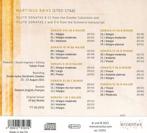 Martinus Ræhs : The Flute Sonatas By Martinus Ræhs: The Promise of a Night in