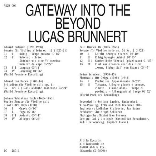 Eduard Erdmann : Lucas Brunnert: Gateway Into the Beyond CD (2020)