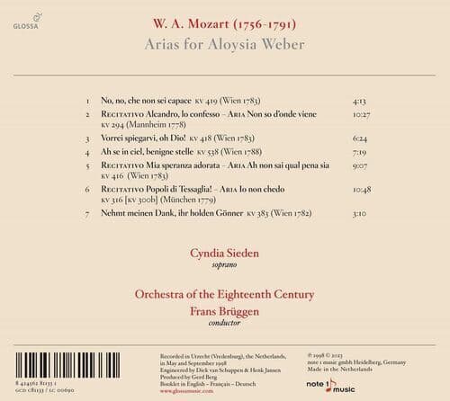 Wolfgang Amadeus Mozart : W. A. Mozart: Arias for Aloysia Weber CD ...