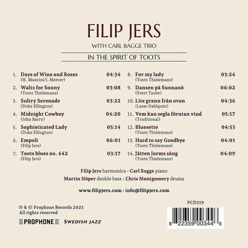 Filip Jers & Carl Bagge Trio : In the Spirit of Toots CD (2023)