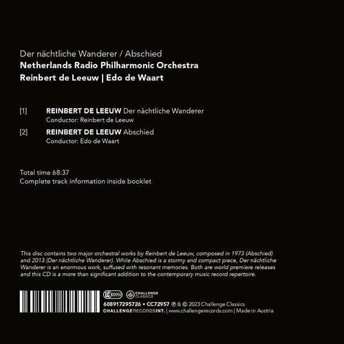 Reinbert De Leeuw : Reinbert De Leeuw: Der Nächtliche Wanderer/Abschied ...