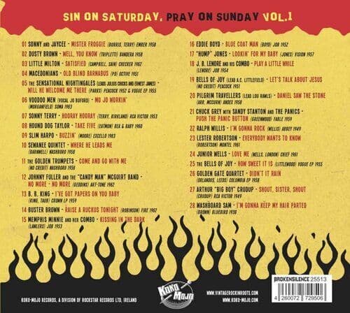 Various Artists : Sin On Saturday, Pray On Sunday: 28 Sizzling Slabs of Rhythm