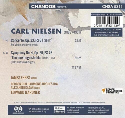 Carl Nielsen : Nielsen: Violin Concerto/Symphony No. 4 ‘The Inextinguishable’