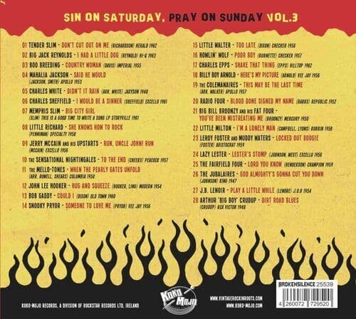 Various Artists : Sin On Saturday, Pray On Sunday: 28 Sizzling Slabs of Rhythm