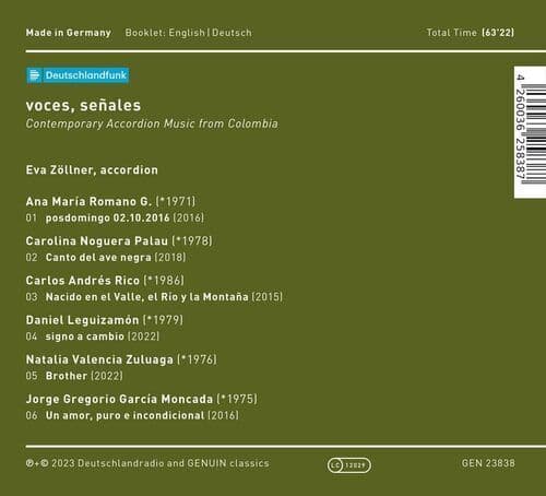 Eva Zöllner : Eva Zöllner: Voces, Senales: Contemporary Accordian Music from
