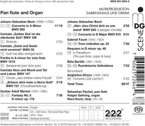 Sebastian Pachel : Pan Flute and Organ CD (2023)