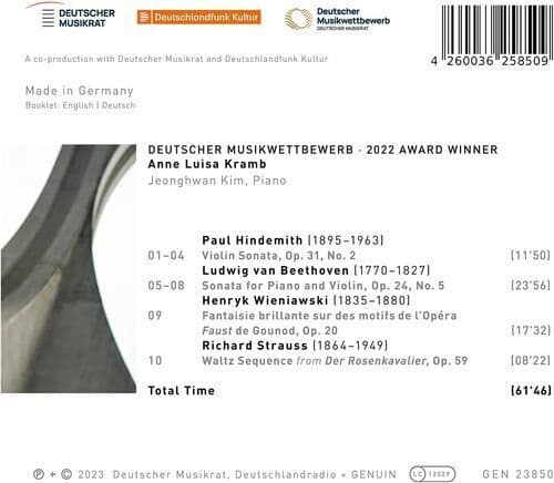 Paul Hindemith : In:Cantando: Works By Hindemith, Beethoven, Wieniawski and
