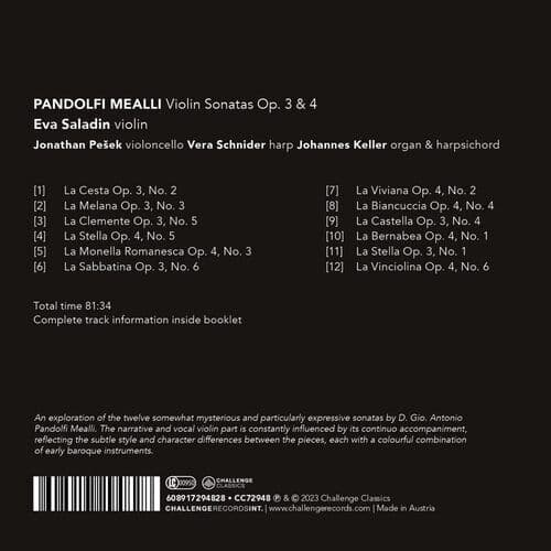 Giovanni Antonio Pandolfi Mealli : Pandolfi Mealli: Violin Sonatas Op. 3 & Op.