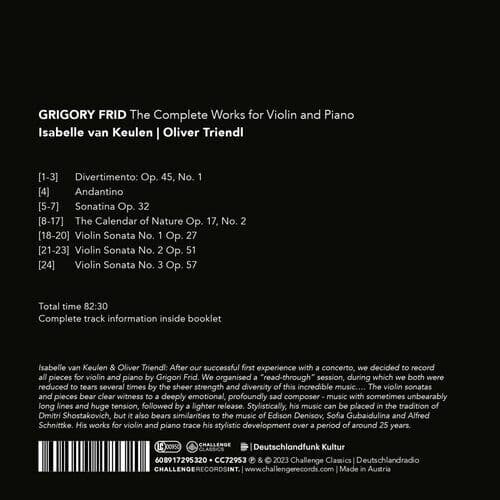 Grigory Frid : Grigory Frid: The Complete Works for Violin and Piano CD (2023)