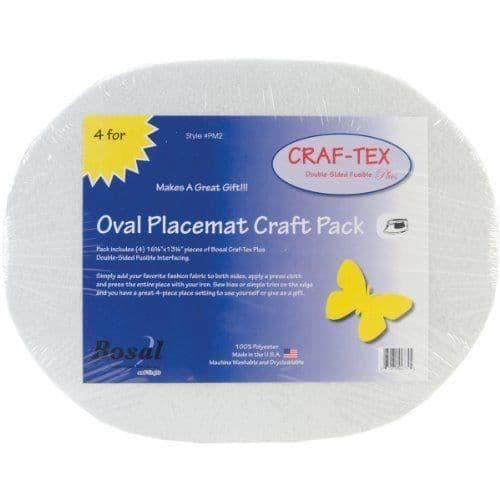 CRAF-Tex Craft Oval bordstablett Pack-16-1-2 \X 13-1-4\ White Oval 4-Pkg