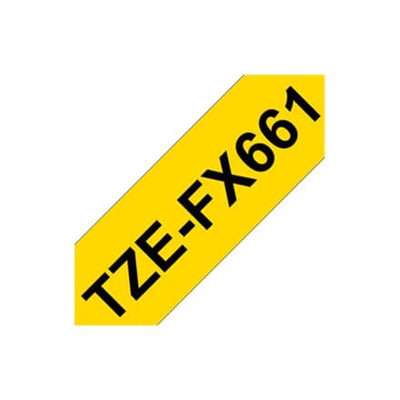BROTHER TZEFX661 36mm Black on Yellow Flexible ID
