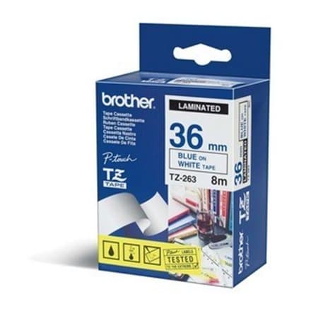 BROTHER P-Touch TZE-263 blue on white 36mm
