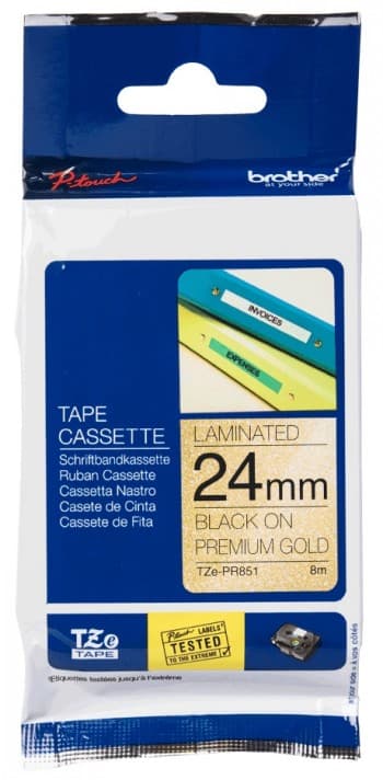 BROTHER TZEPR851 Tape cassettes 24 mm bandwidth Premium gold black