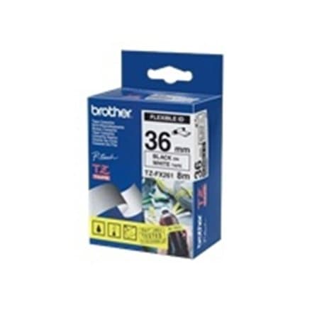 BROTHER TZEFX261 36mm Black on White Flexible ID