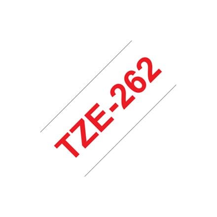 TZE-262 LAMINATED TAPE 36 MM 8M/RED ON WHITE