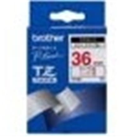 TZE-262 LAMINATED TAPE 36 MM 8M/RED ON WHITE