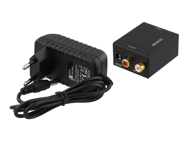DELTACO DG-AN - SPDIF-til-analog-lydkonverter - svart