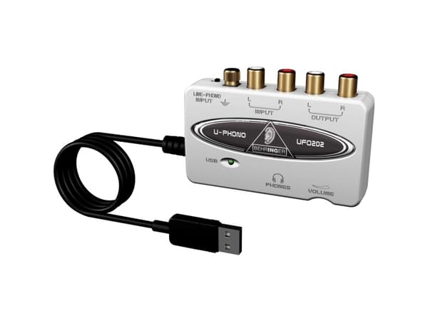 Behringer U-phono UFO202, USB Type-A, 88 mm, 60 mm, 22 mm, 100 g
