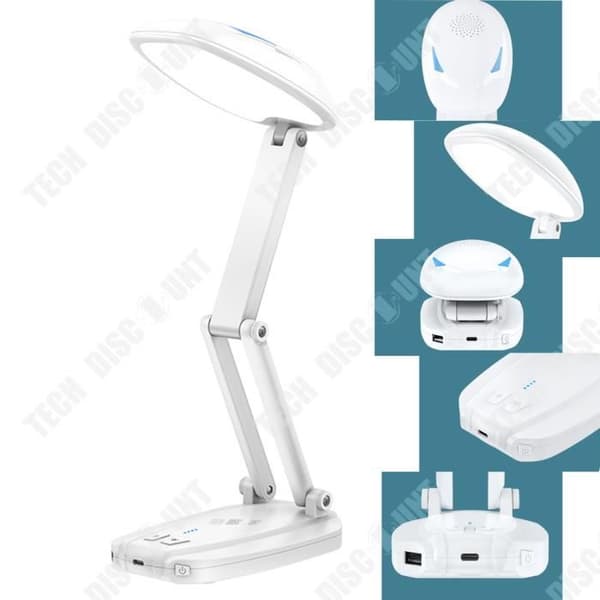 TD® Multifunktionell hopfällbar bordslampa ögonskydd trådlös laddning studentdedikerad intelligent bordslampa