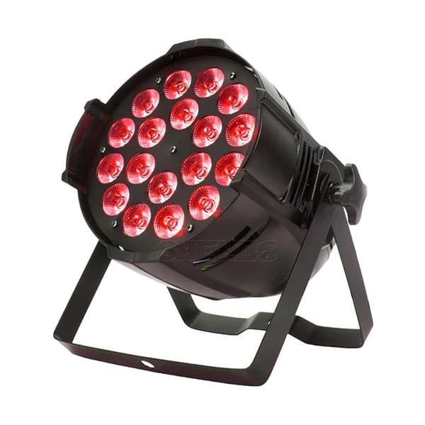 LED Par -valo, alumiiniseosrakenne, RGBWA+UV-värien sekoitus, Alumiininen Par 18x12W, EU-liitin