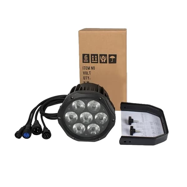 LED Par -valo, vedenpitävä, DMX-ohjaus, 7x18W Vedenkestävä, EU-pistoke