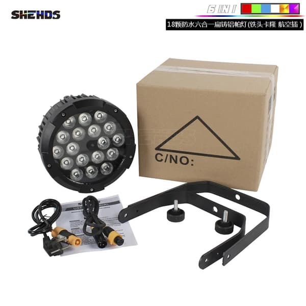 LED Par -valo, vedenpitävä, DMX-ohjaus, 18x18W vedenkestävä, EU-pistoke