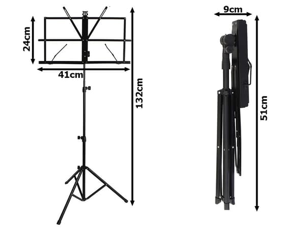 Notställ / Ställ för Notbok - Hopfällbar med Väska - 130cm
