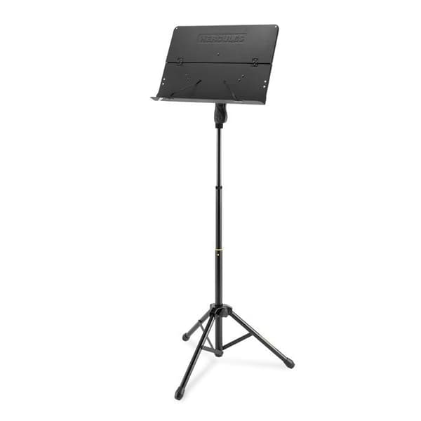 HERCULES STANDS BS408B hopfällbara orkestermusikställ - Solid aluminiumskiva - Svart