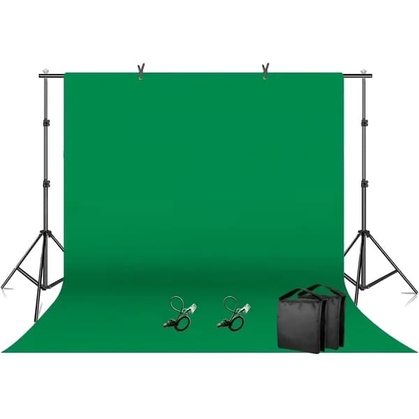 Fotografi Baggrundsstativ, Justerbar Højde, Holdbart Vinylmateriale,2600x3000, med grøn stof