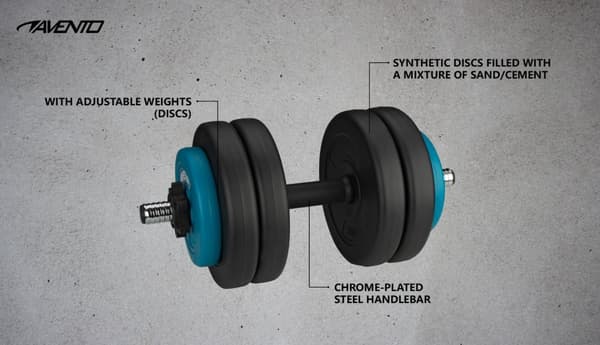 Dumbbell Adjustable Synthetic AVENTO 42DF 15kg