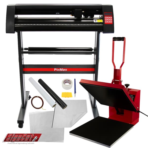 Clam Heat Press 38 x 38cm & 720mm Vinyl Cutter Bundle