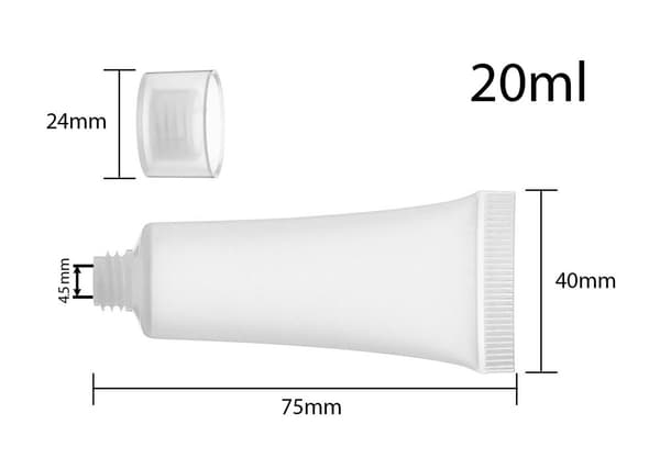 Sæt med 30 genopfyldelige flaconer, rør, flasker (20 ml, med skruelåg)
