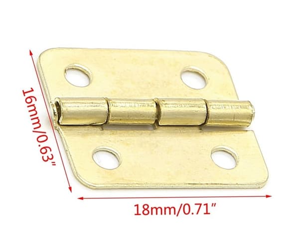 Sæt med 30 små messinghængsler, 18x16 mm