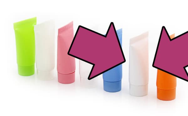 Set med 50 påfyllningsbara kosmetiktuber (10 ml, vit)