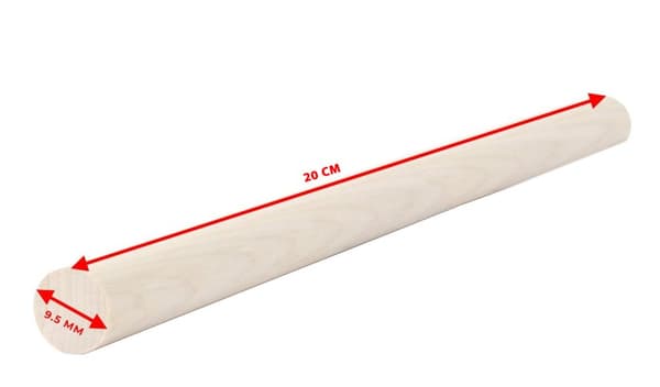 100 puisen tikun setti (pituus 20 cm, halkaisija 9,5 mm, koivu)