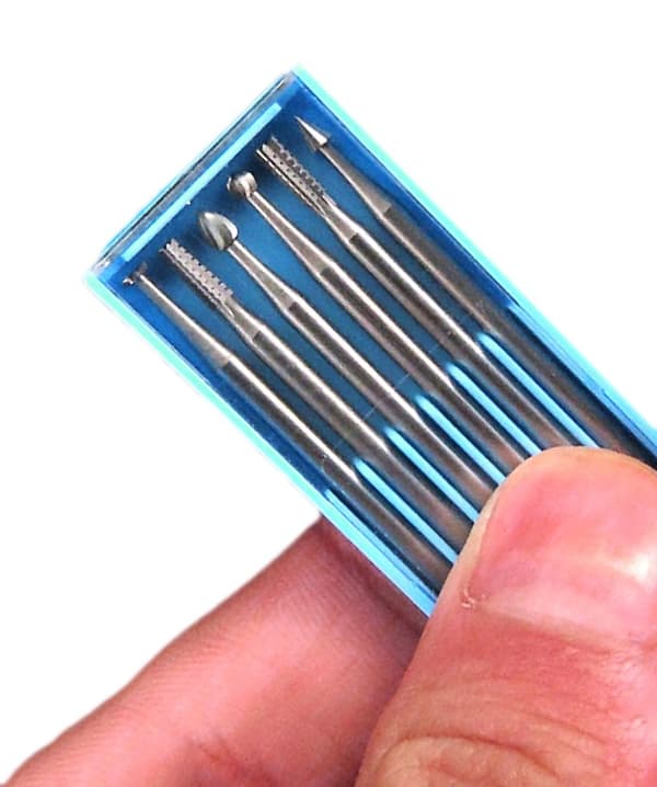 6 HSS-minifräsar, 2,3x40 mm, 2,35 skaft
