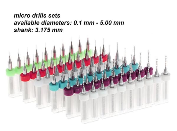 Sats med 10 mikroborr i låda (0,15 mm)