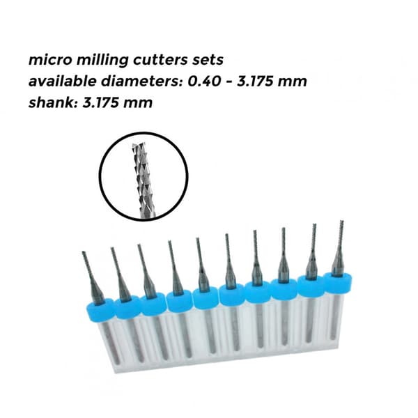 Sats med 10 mikrofräsar (3,175 mm)