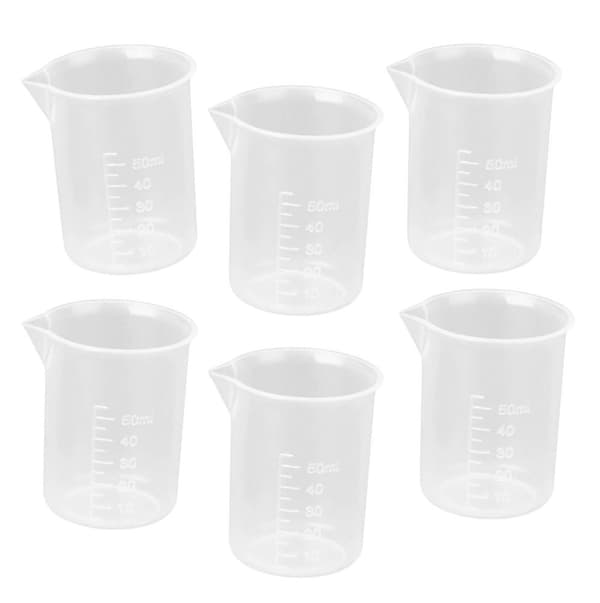 30 minimittakupin setti (50 ml, läpinäkyvä, PP, toistuvaan käyttöön)
